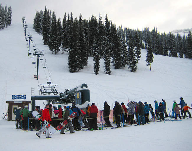 First chair opening day Whitewater ski resort