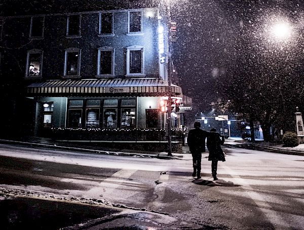 The Hume Hotel in Nelson BC At Night
